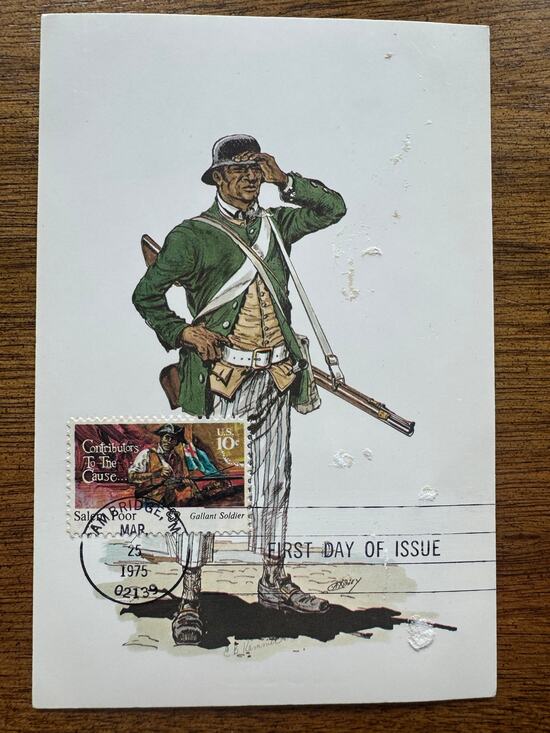 Other Other - Vintage 1975 Salem Poor First Day Issue Postcard Bicentennial Stamp FDC